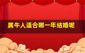 属牛人适合哪一年结婚呢