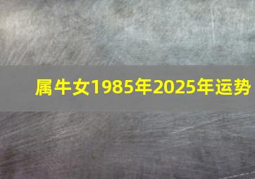 属牛女1985年2025年运势