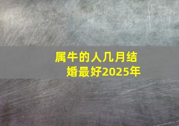 属牛的人几月结婚最好2025年