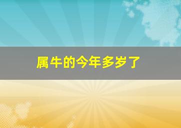 属牛的今年多岁了