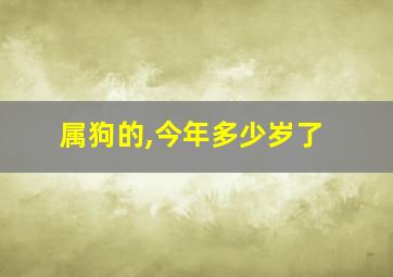 属狗的,今年多少岁了