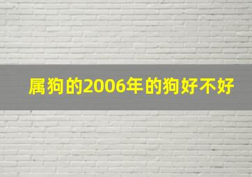 属狗的2006年的狗好不好