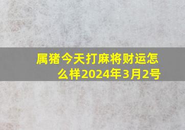 属猪今天打麻将财运怎么样2024年3月2号