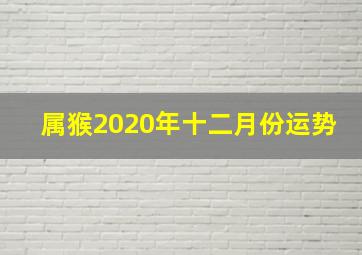 属猴2020年十二月份运势