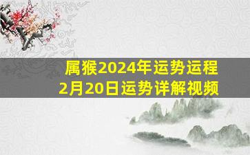 属猴2024年运势运程2月20日运势详解视频