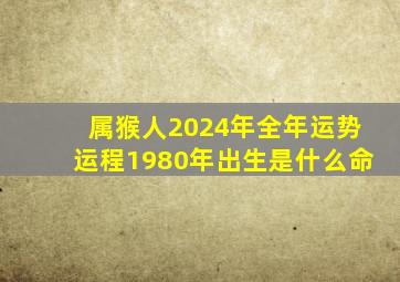 属猴人2024年全年运势运程1980年出生是什么命