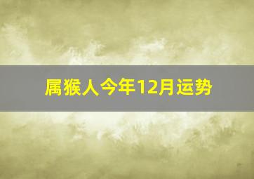 属猴人今年12月运势