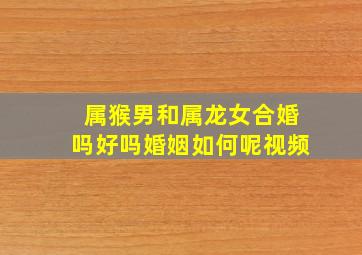 属猴男和属龙女合婚吗好吗婚姻如何呢视频