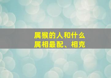 属猴的人和什么属相最配、相克