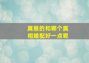 属猴的和哪个属相婚配好一点呢