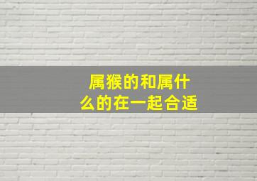 属猴的和属什么的在一起合适