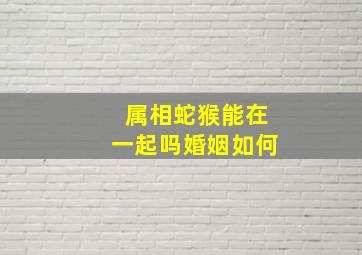 属相蛇猴能在一起吗婚姻如何