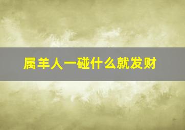 属羊人一碰什么就发财