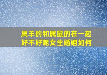 属羊的和属鼠的在一起好不好呢女生婚姻如何