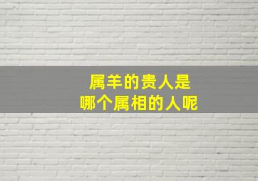 属羊的贵人是哪个属相的人呢