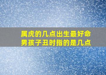 属虎的几点出生最好命男孩子丑时指的是几点