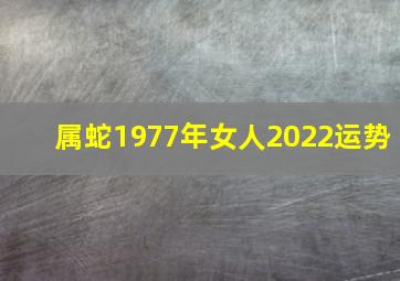 属蛇1977年女人2022运势