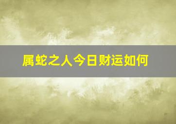 属蛇之人今日财运如何