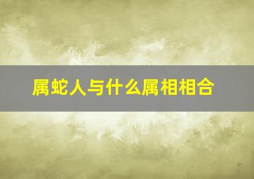 属蛇人与什么属相相合