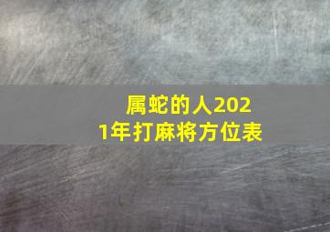 属蛇的人2021年打麻将方位表