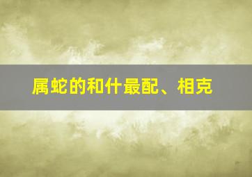 属蛇的和什最配、相克