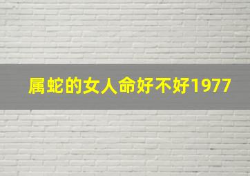 属蛇的女人命好不好1977