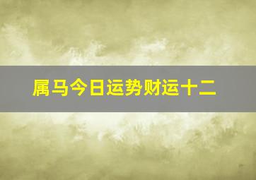 属马今日运势财运十二