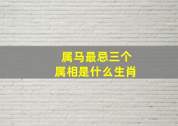 属马最忌三个属相是什么生肖