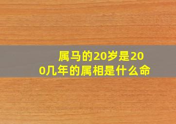 属马的20岁是200几年的属相是什么命