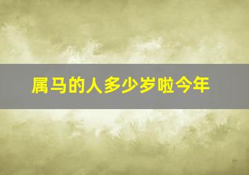 属马的人多少岁啦今年