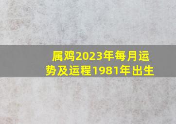 属鸡2023年每月运势及运程1981年出生