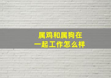 属鸡和属狗在一起工作怎么样