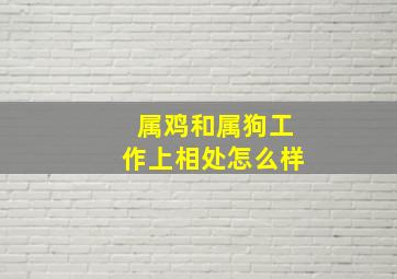 属鸡和属狗工作上相处怎么样