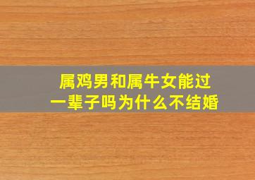 属鸡男和属牛女能过一辈子吗为什么不结婚