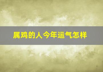 属鸡的人今年运气怎样