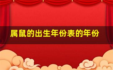 属鼠的出生年份表的年份