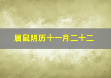 属鼠阴历十一月二十二