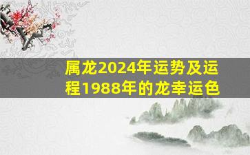 属龙2024年运势及运程1988年的龙幸运色