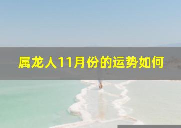 属龙人11月份的运势如何