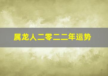 属龙人二零二二年运势