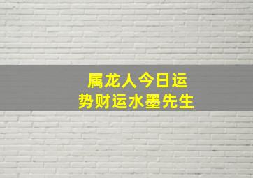 属龙人今日运势财运水墨先生