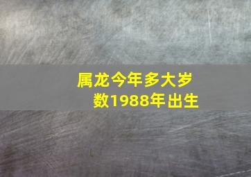 属龙今年多大岁数1988年出生