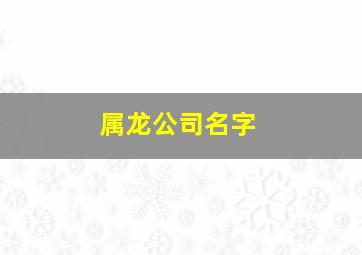 属龙公司名字