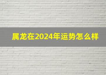 属龙在2024年运势怎么样