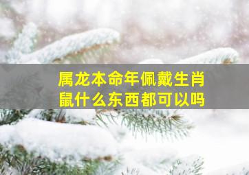 属龙本命年佩戴生肖鼠什么东西都可以吗