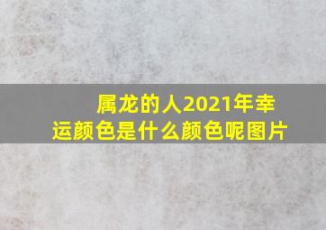 属龙的人2021年幸运颜色是什么颜色呢图片