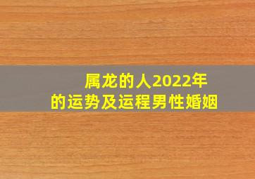 属龙的人2022年的运势及运程男性婚姻