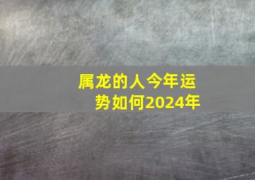 属龙的人今年运势如何2024年