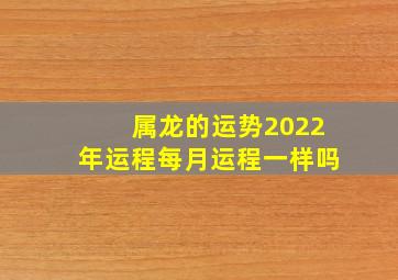 属龙的运势2022年运程每月运程一样吗