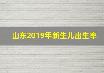 山东2019年新生儿出生率